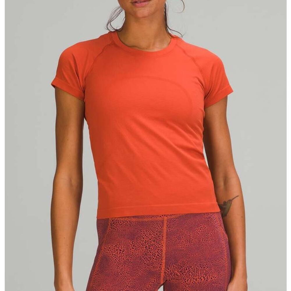 Lululemon Swiftly Tech Short Sleeve Shirt 2.0 Race Length Canyon Orange 10